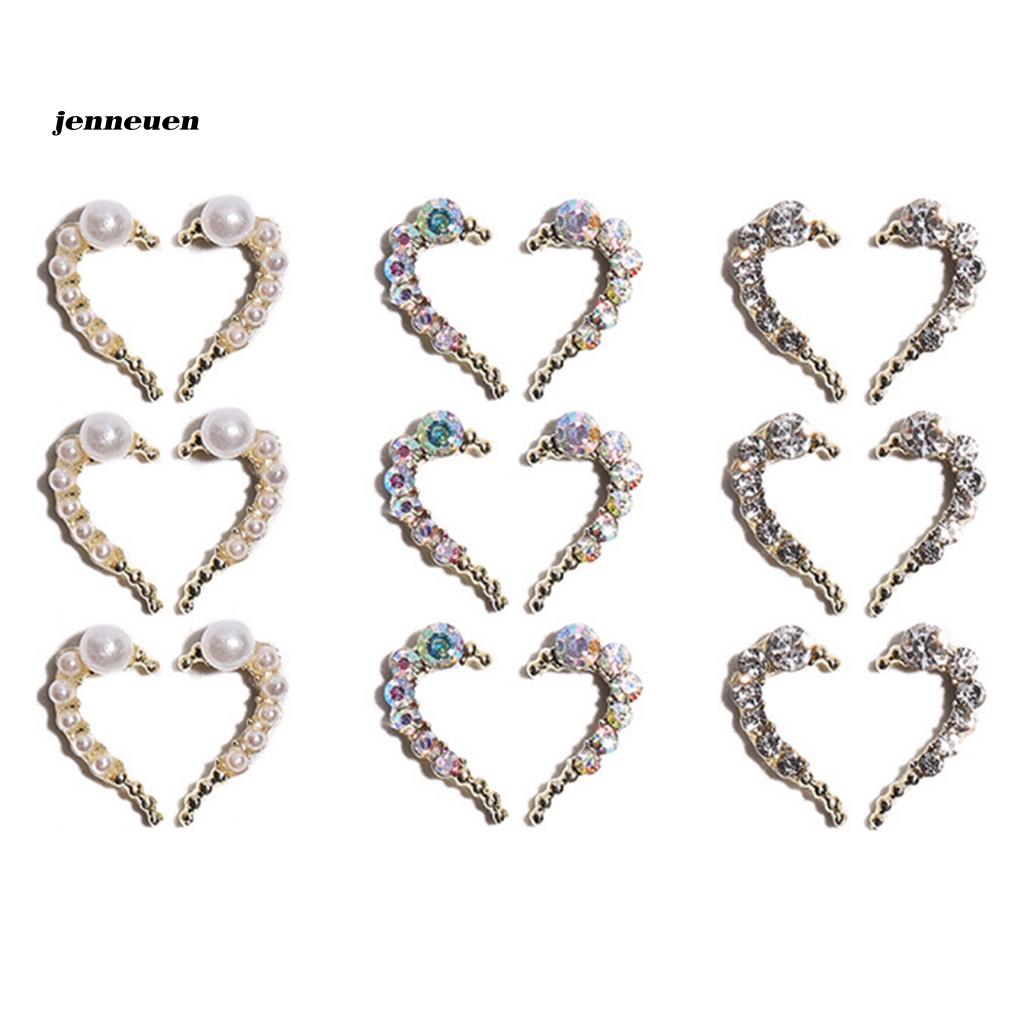 Bộ 6 Hạt Pha Lê AB Trong Suốt Đế Phẳng Trang Trí Móng Tay 3D DIY