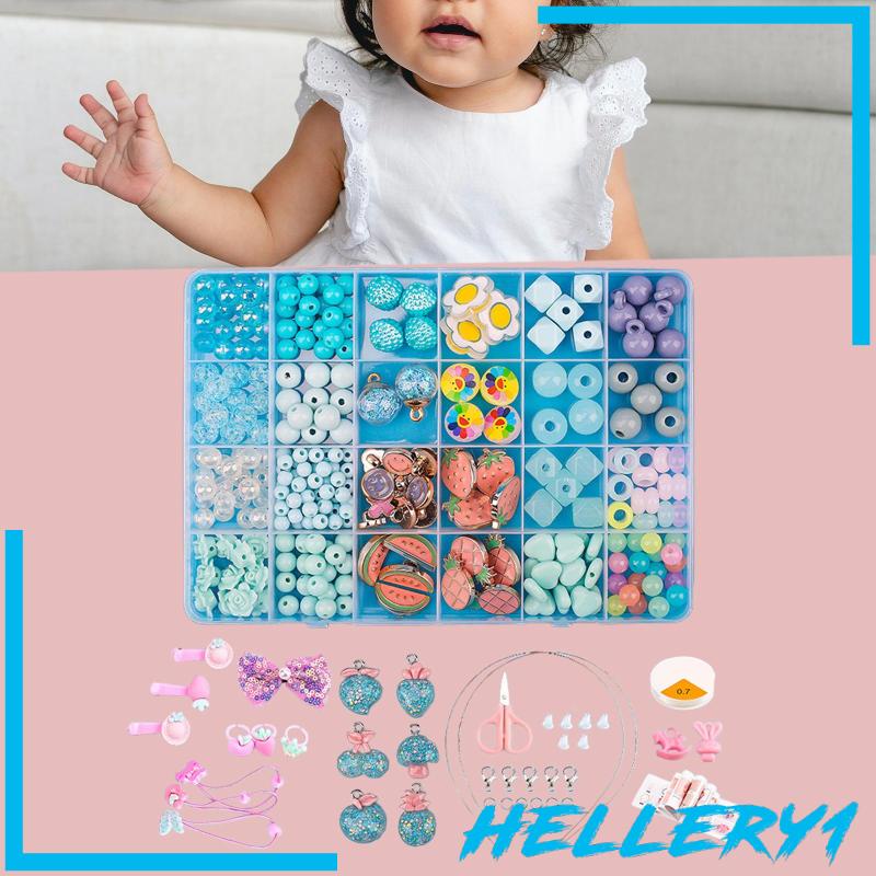 Bộ Hạt Acrylic Nhiều Màu Sắc Dùng Làm Trang Sức Cho Bé