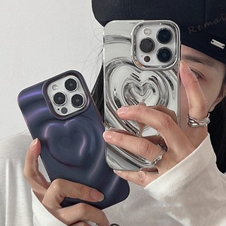 Ốp Điện Thoại Silicon Họa Tiết Trái Tim 3D Lấp Lánh Chống Sốc Cho IPhone 11 14 12 13 Pro Max 13Pro 14Pro 14Promax