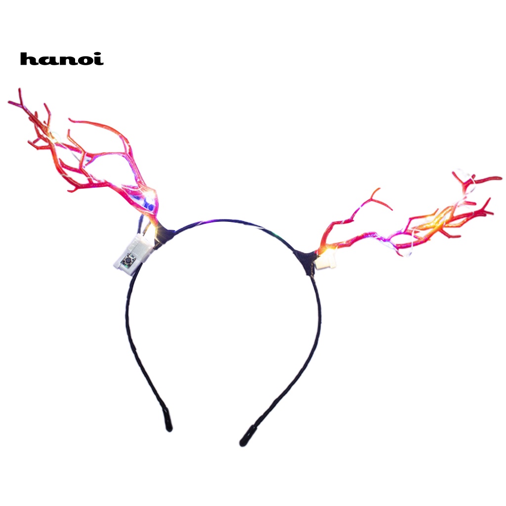 Băng Đô Cài Tóc Hình Sừng Hươu Có Đèn LED Phát Sáng Dành Cho Nữ