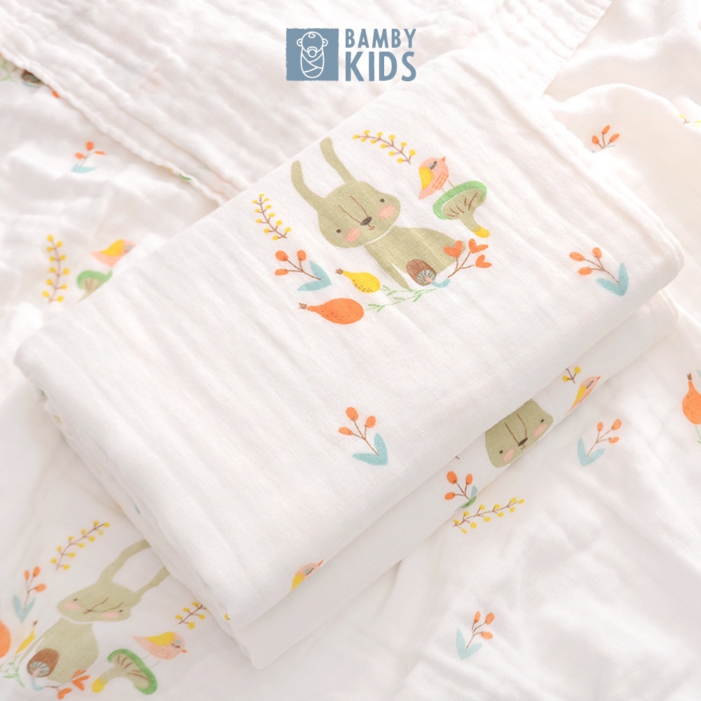 Khăn tắm xô cotton 6 lớp cho bé size 110x110 cm, hàng cao cấp 100% cotton tự nhiên