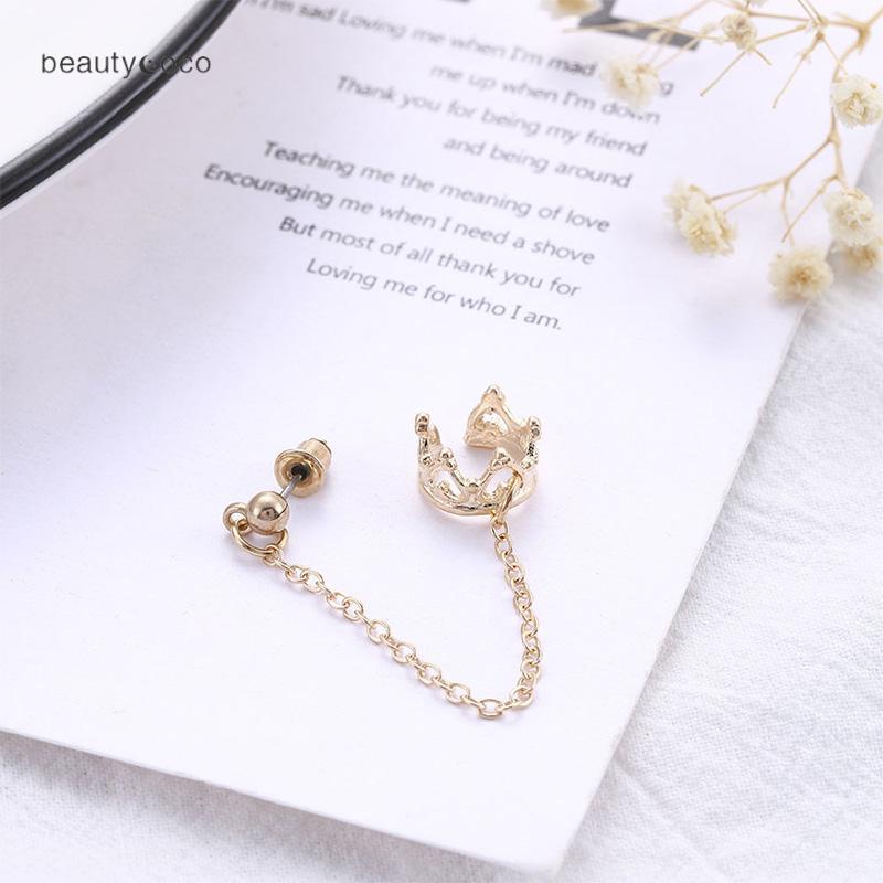 Beautycoco🍊Hoa Tai Hình Vương Miện Đính Đá Nhân Tạo Thời Trang