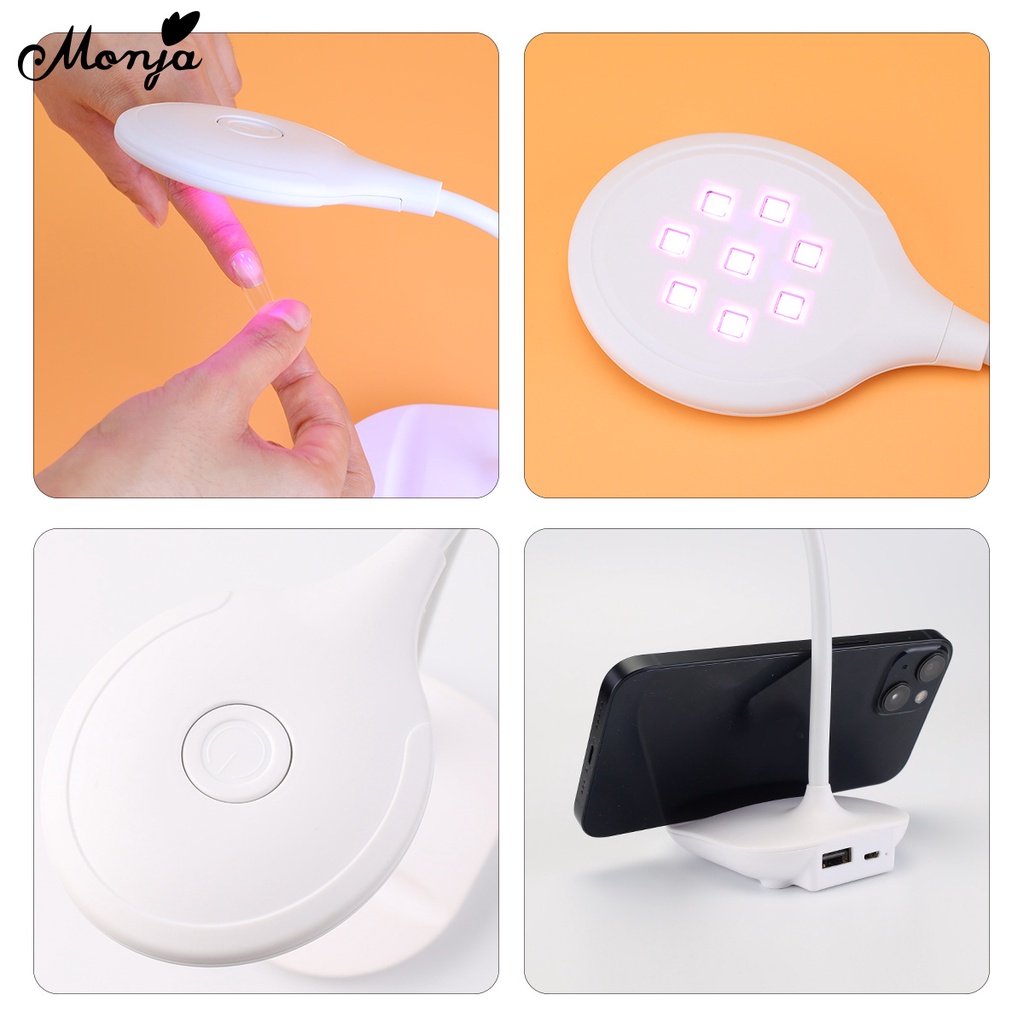 Monja Đèn LED UV 8 Bóng Chuyên Dụng Hong Khô Sơn Móng Tay Nhanh Chóng