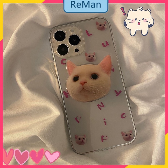 Ốp Điện Thoại Hình Mèo Hoạt Hình Màu Hồng Cho Apple 11 Iphone13 12promax