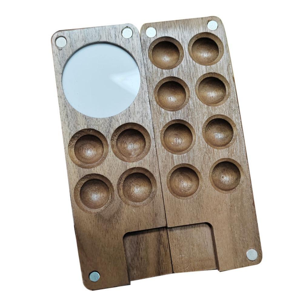 WAPKTY Hộp Màu Nước Bằng Gỗ mini Màu Đen Làm Thủ Công