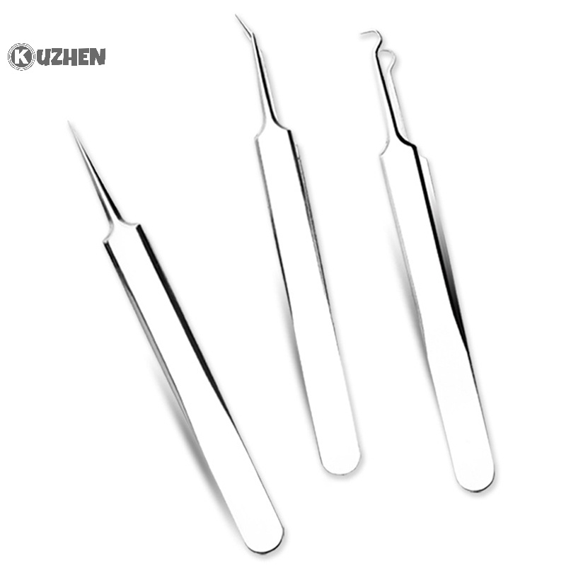 Kuzhen Nhíp Hai Đầu Nhọn Loại Bỏ Mụn Đầu Đen Chăm Sóc Da Mặt Bán Chạy