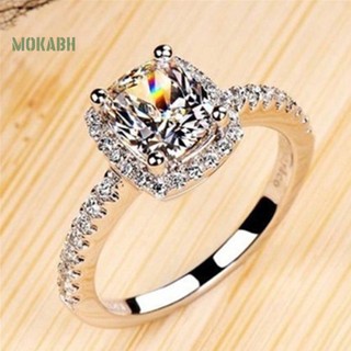 Nhẫn đính hôn đính đá zircon thời trang dành cho nữ