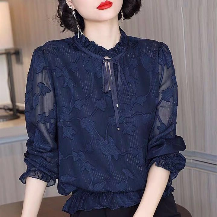 Áo Sơ Mi Voan Thời Trang Mùa Thu Hàn Quốc Dễ Phối Đồ Dành Cho Nữ