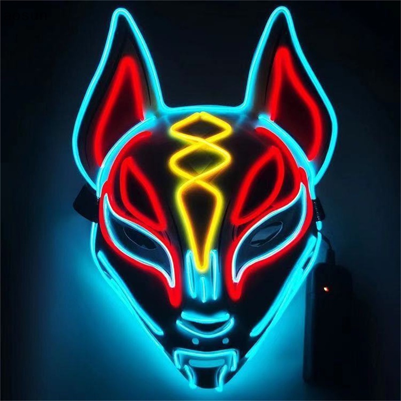 Aosun Mặt Nạ Hóa Trang Halloween Hình Mặt Nạ Cáo Có Đèn Led Neon
