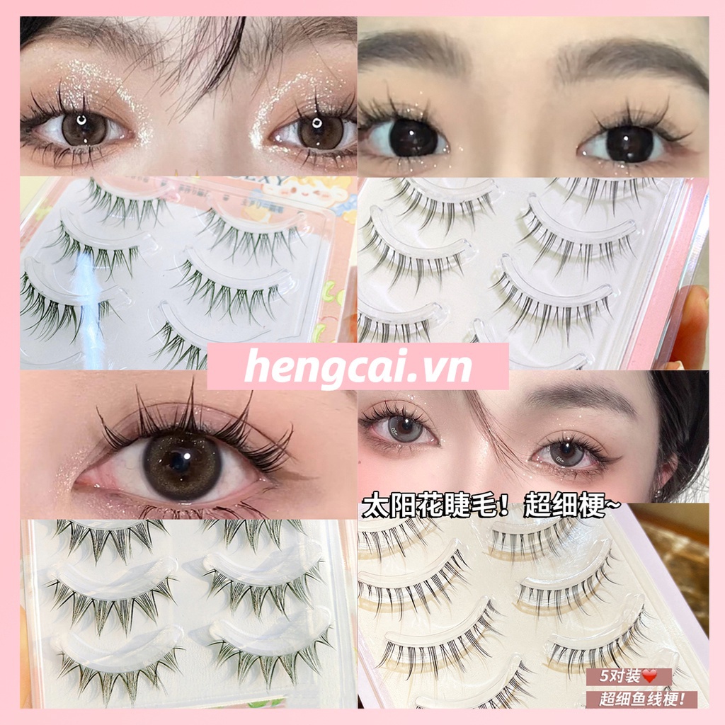 Bộ 5 Cặp Lông Mi Giả Cong Dày Tự Nhiên Phong Cách Nhật Bản SM9E