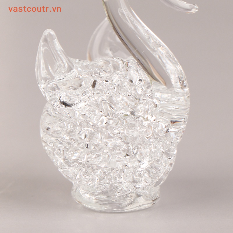 1 Bức Tượng Thiên Nga Bằng Thủy Tinh Pha Lê Để Bàn Trang Trí Nội Thất