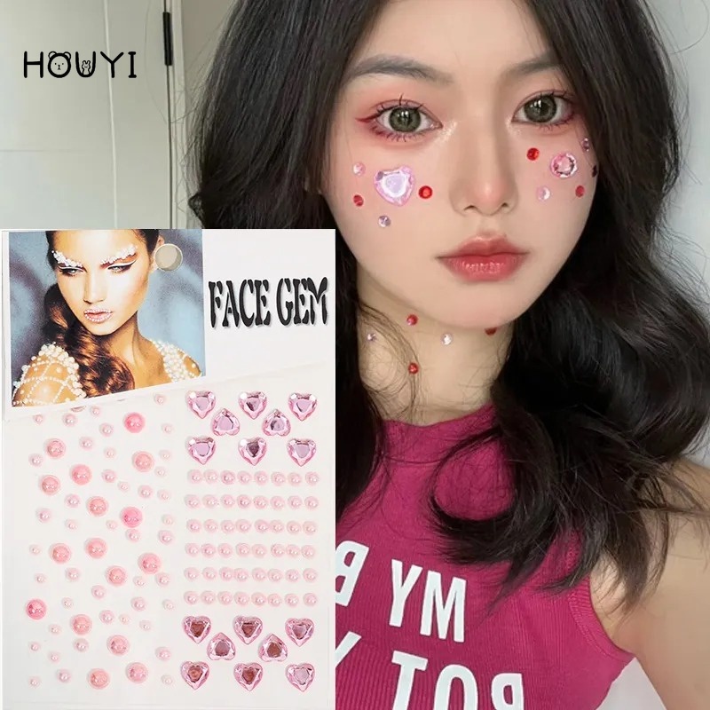 Hạt Đá 3D Nhiều Màu Sắc Bằng Acrylic Trang Trí Mặt Trái Tim