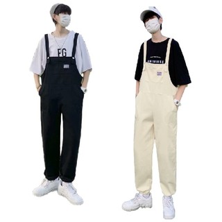Quần yếm ống rộng dây rút phong cách Hàn Quốc cho nam