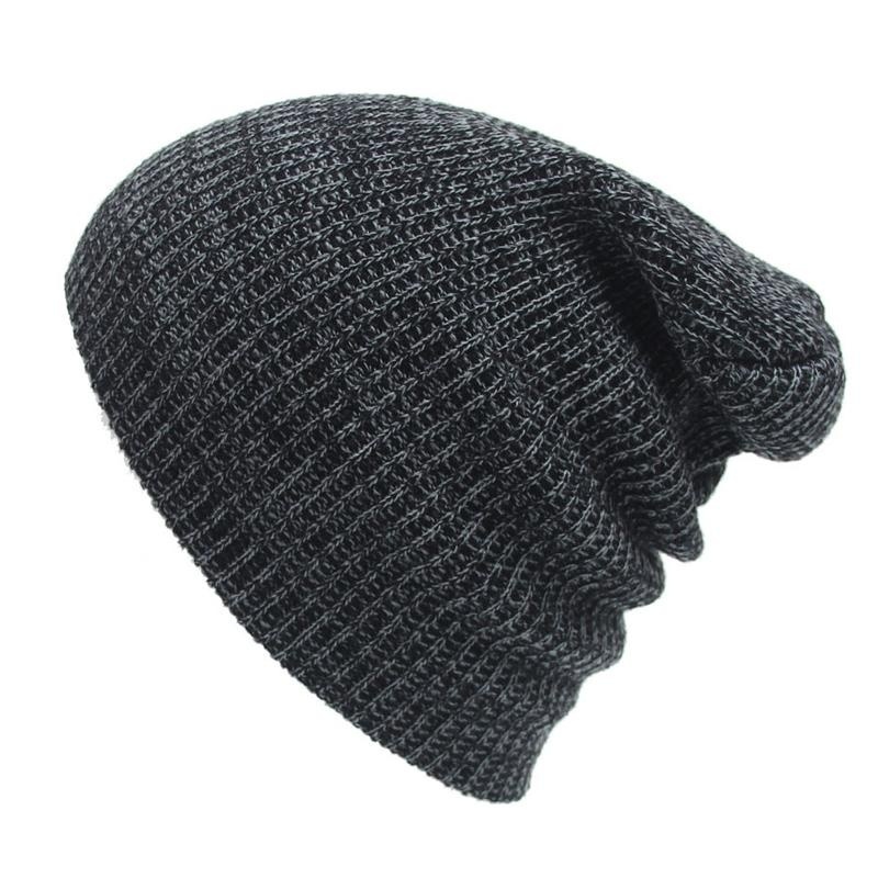 Mùa đông thường bông đan mũ đàn ông mũ rộng thùng thình beanie mũ móc mũ trượt tuyết ngoài trời