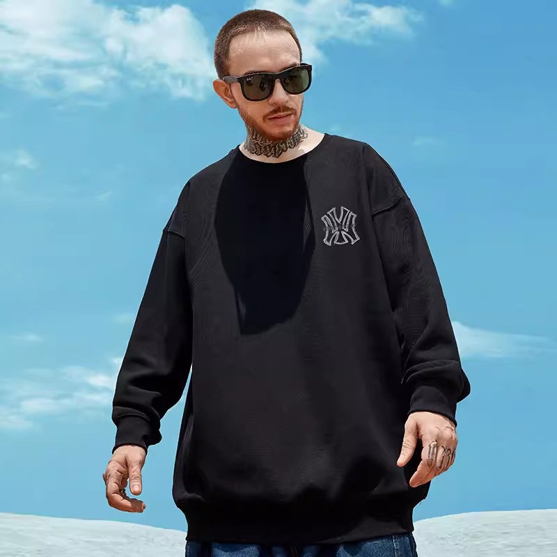 Áo sweater nam bigsize có size lớn M-8xl Áo Nỉ Dài Tay Dáng Rộng In Chữ Phong Cách Hồng Kông Thời Trang Cho Nam Và Nữ