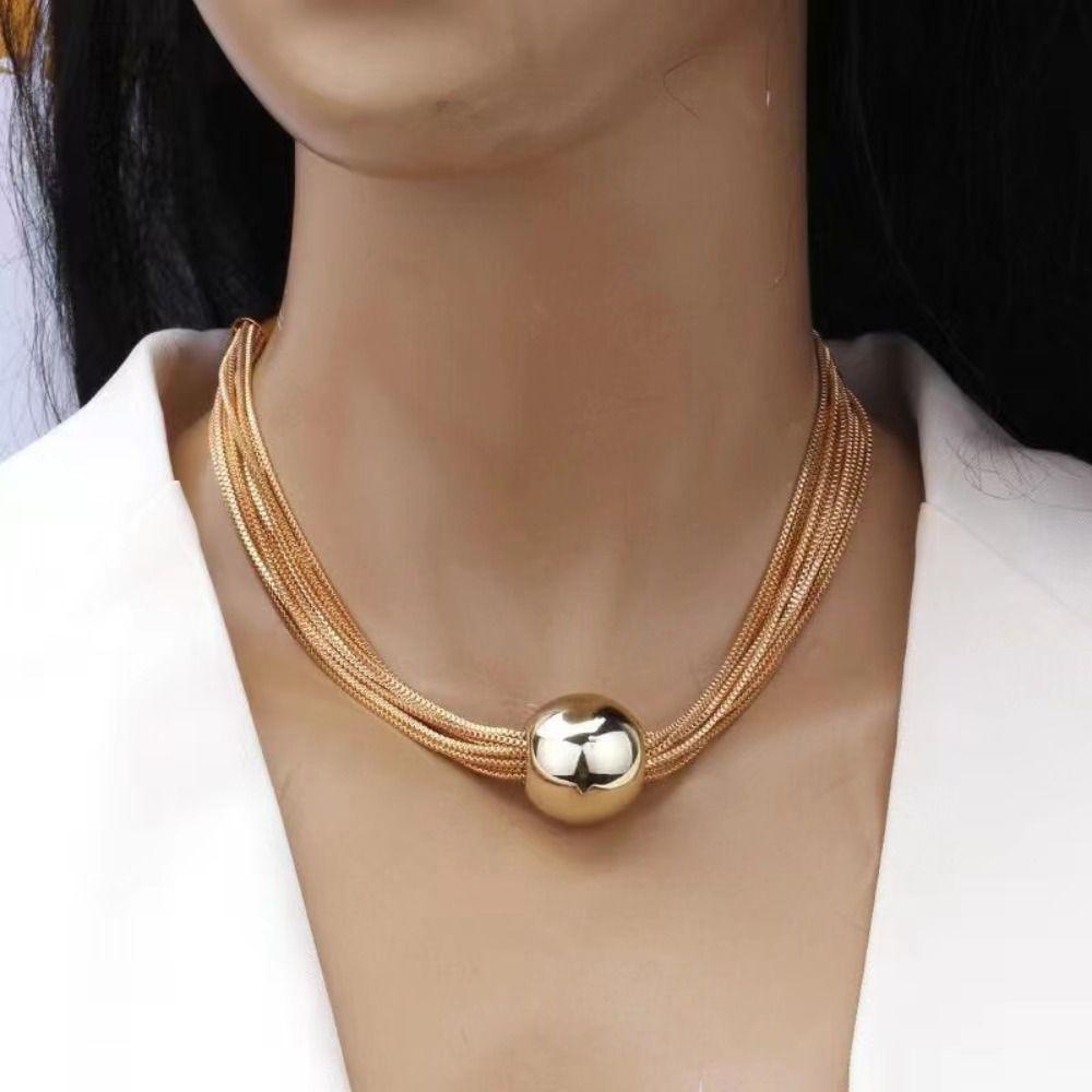1 Vòng Cổ Choker Bằng Hợp Kim Màu Vàng Thời Trang Dành Cho Nam Nữ