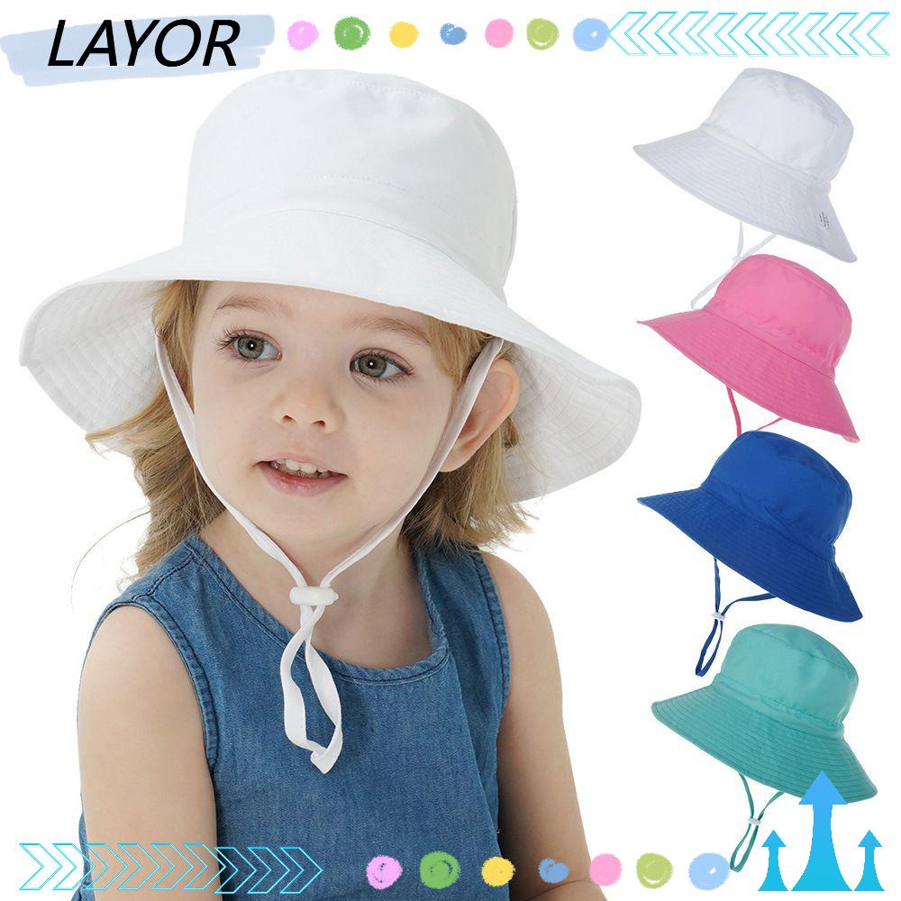 Mũ Chống Nắng/Tia UV Vành Rộng Có Quai Đeo Điều Chỉnh Được Bảo Vệ Cho Bé 0-8 Tuổi