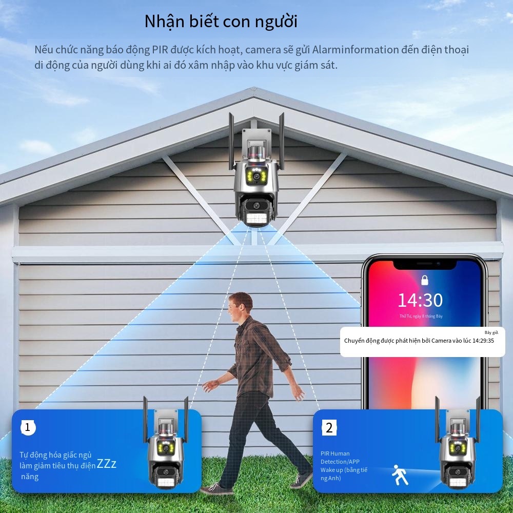 Camera An Ninh Không Dây Kết Nối WiFi Chống Nước IP CCTV Onvfi HD 8MP Có Tầm Nhìn Đêm Đầy Màu Sắc