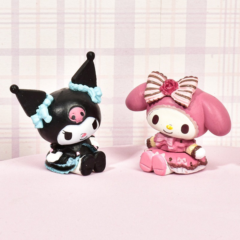SANRIO Bộ 5 Mô Hình Nhân Vật Kuromi Melody Dễ Thương 3-4cm