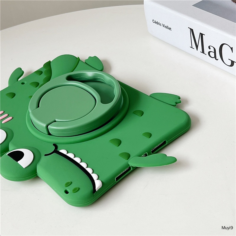 Đèn Ngủ Hình Cá Sấu Hoạt Hình 3600 Độc Đáo°Ốp Máy Tính Bảng Chống Rơi Có Giá Đỡ Cho IPad10.2 / 10.5 Ipad10th Mini4 Mini6 IpadAir 9.7 Air4 10.9 Pro11 Ipad Gen9