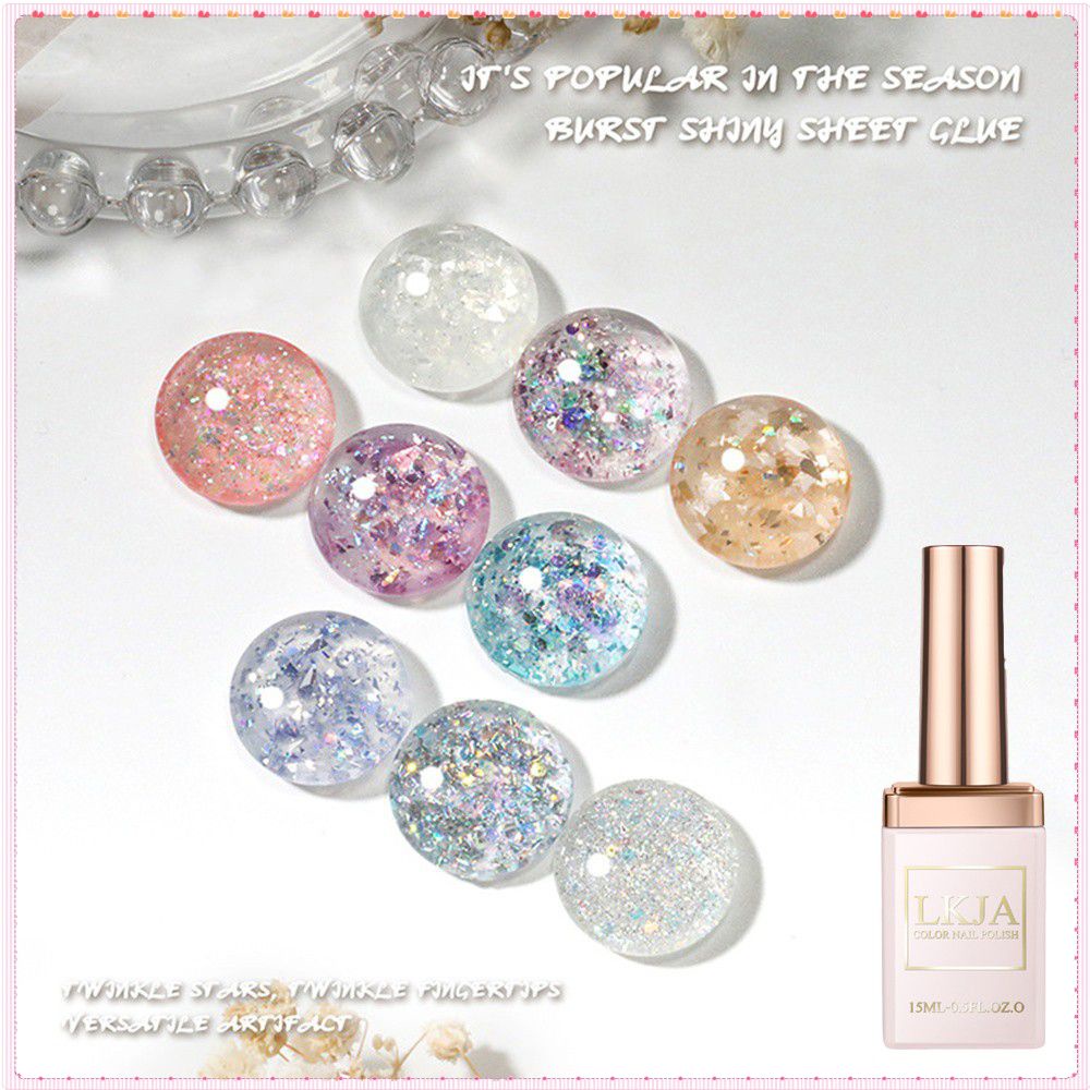 Lkja Macaron Series Sơn Móng Gel Đá Trong Mờ Siêu Kim Sa Lấp Lánh Trị Liệu Bằng Ánh Sáng Keo Dán Móng Nghệ Thuật Cho Móng Tay Shop 15Ml 9 Màu TOGO