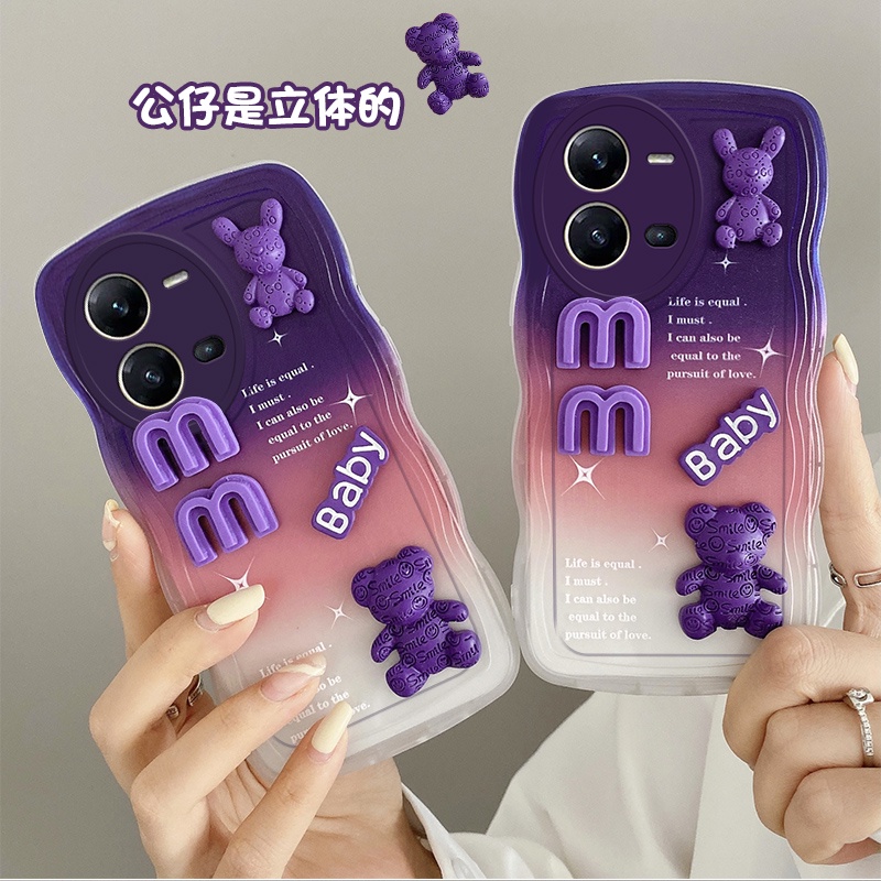 Ốp lưng vivo v25 ốp lưng vivo v25e  Ốp Điện Thoại Đính Búp Bê 3D Màu gradient Cho vivo v25 case vivo v25e Dễ Thương