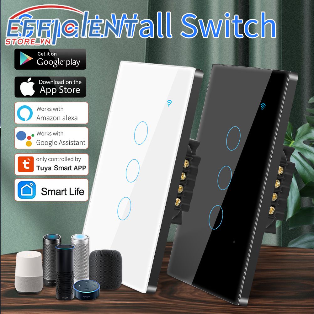 Tuya Công Tắc Cảm Ứng Thông Minh Ổ Cắm Wifi 2.4G 100-250V 1200W 10A Ổ Cắm Thông Minh Mặt Kính Điều Khiển Từ Xa hẹn Giờ Alexa Google Hiệu Quả.store vn
