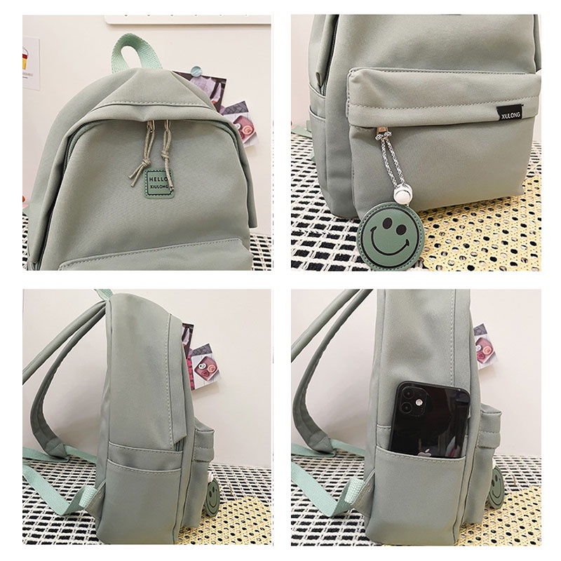 Balo nhỏ MOWEIKAIDI màu trơn dễ thương thời trang phong cách Hàn Quốc cho nữ