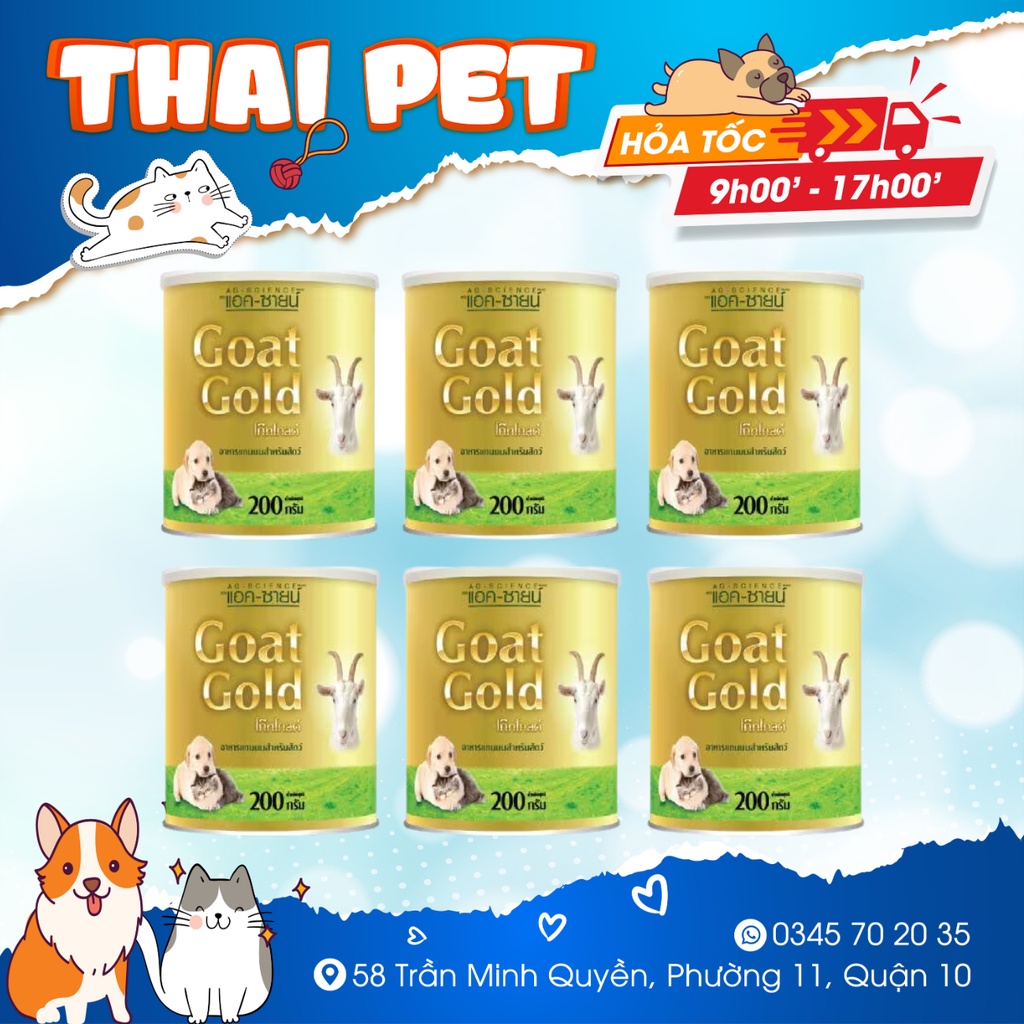 Sữa dê Goat Gold Cao Cấp 200g FREE SHIP Sữa bột Cho Chó Mèo Thỏ Bọ Hamster Nâng Cấp