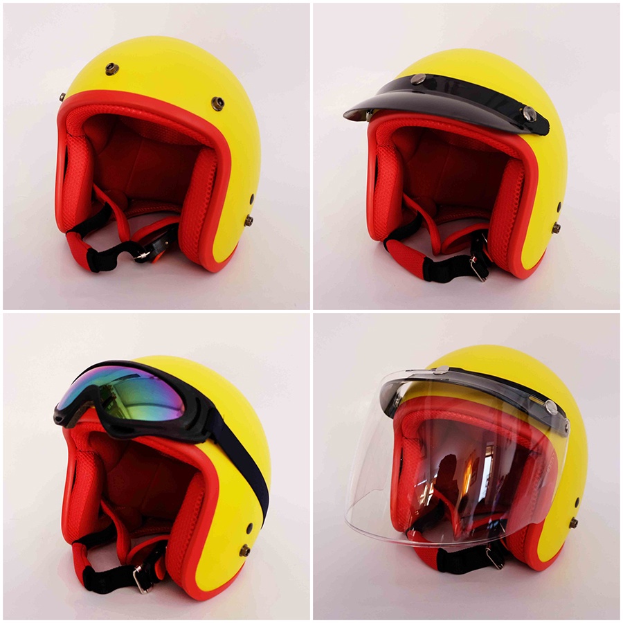 Mũ Bảo Hiểm 3/4 đầu  Lót 7 Màu Cao Cấp Như Hình - Hàng CTY-Cam Kết Chất Lượng Giống Hình 100%