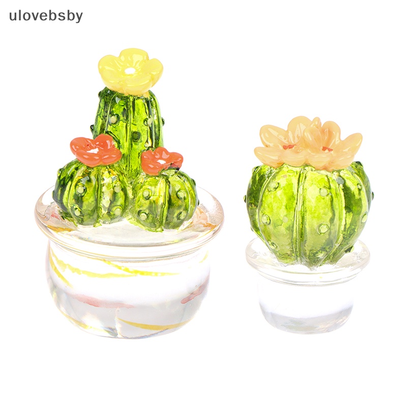 Mô Hình Cây Xương Rồng Mini Bằng Thủy Tinh Để Bàn Trang Trí