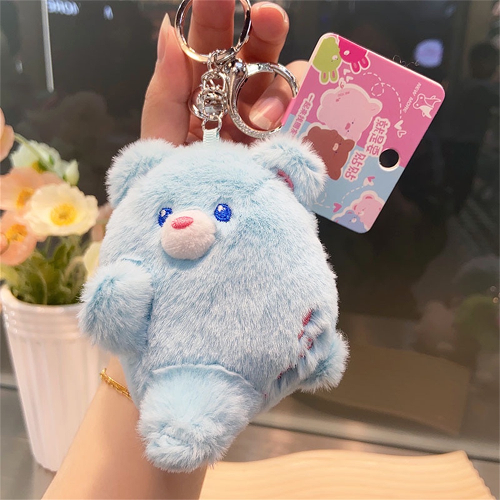 Nhãn dán móc khóa hình gấu nam châm Mặt dây chuyền sáng tạo Búp bê sang trọng Quà tặng mặt dây chuyền nhỏ