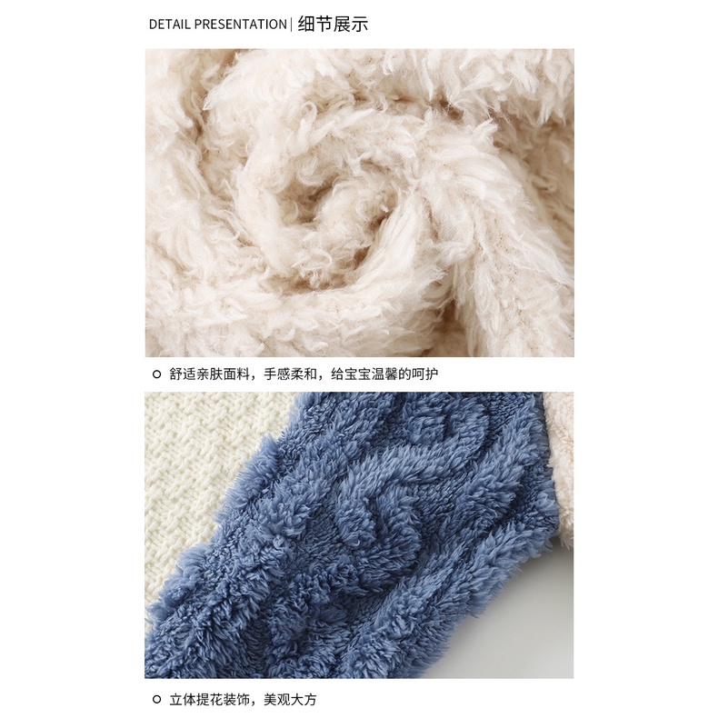 Bộ Đồ Ngủ Tay Dài Dày Dặn Có Túi Dành Cho Trẻ Em 80-160cm