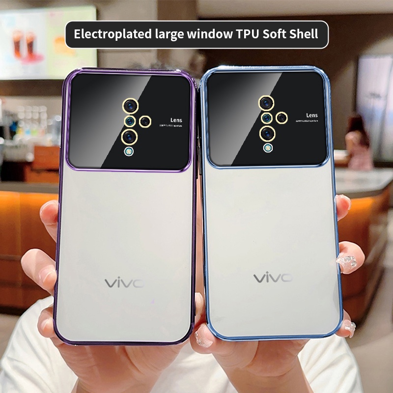 Ốp Lưng Vivo S1 Pro Ốp Điện Thoại Trong Suốt Mạ Cửa Sổ Lớn 3A1DSC
