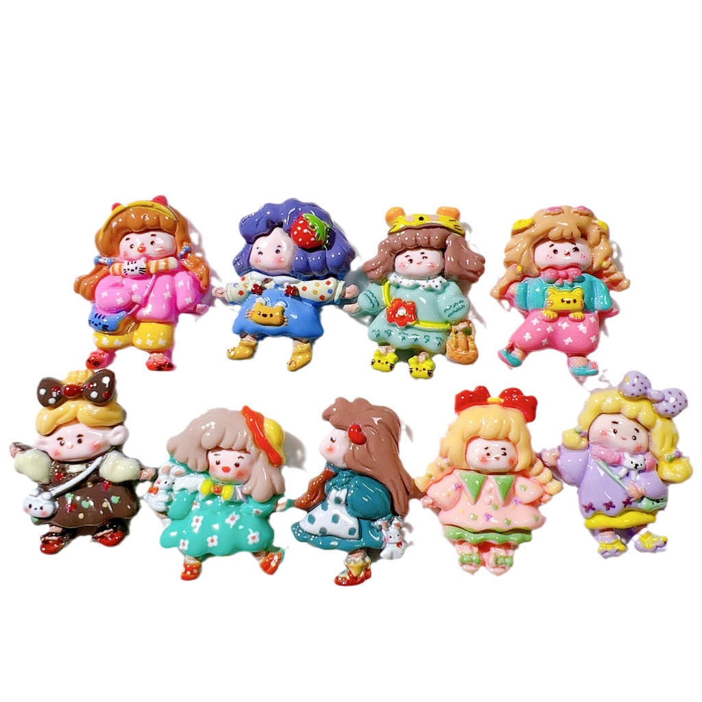 Bộ 20 Kẹp Tóc Hình Cô Gái Bằng Đá Cabochons Dùng Làm Đồ Trang Sức / Điện Thoại