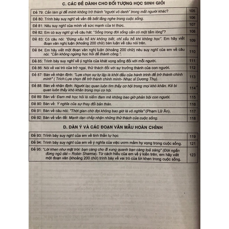 Sách - Hướng dẫn Viết Dàn ý các đoạn văn Nghị luận xã hội Ngữ Văn 8