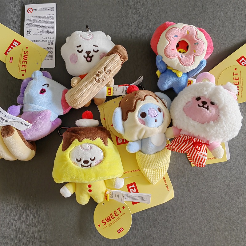 Móc Khóa Búp Bê Nhồi Bông Tata Rj Chimmy Cooky Shooky Mang Koya Món Tráng Miệng