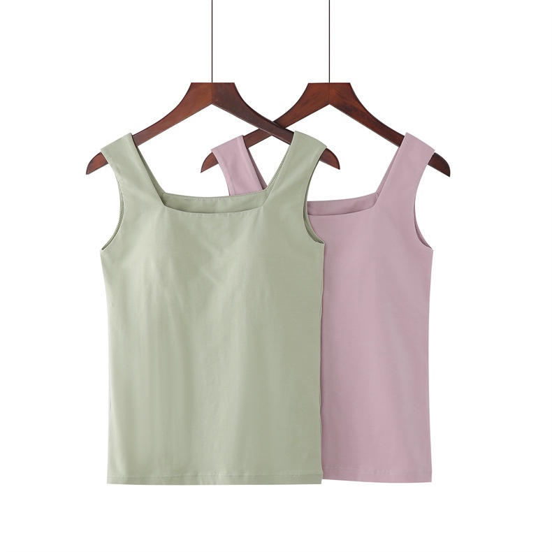 Áo Tank Top Cổ Vuông Chất Liệu Cotton Cao Cấp Size S-XL