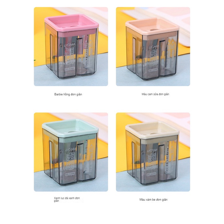 Đồ Chuốt Bút Chì Hai Lỗ Dày Dặn Họa Tiết Hoạt Hình Dễ Thương