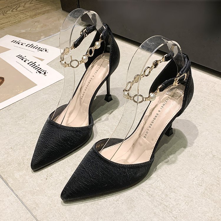Giày Cao Gót Mũi Nhọn Phối Khóa Cài Thời Trang Mùa Hè 2022 Mới Dành Cho Nữ