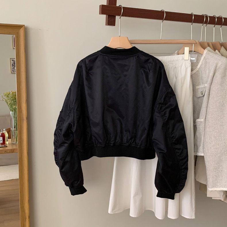 Áo Khoác Bóng Chày Ngắn Dáng Rộng Phong Cách Hàn Quốc Thời Trang Mùa Xuân 2023 Cho Nữ Nhìn 2FGH