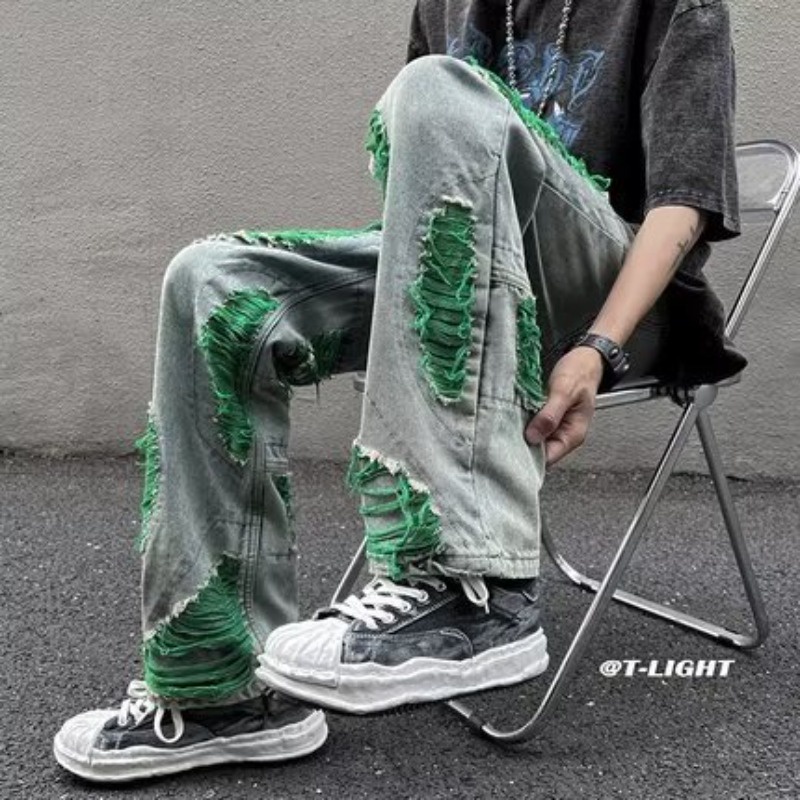 Quần Jeans Nam Dài Dáng Rộng Thời Trang Phong Cách Đường Phố