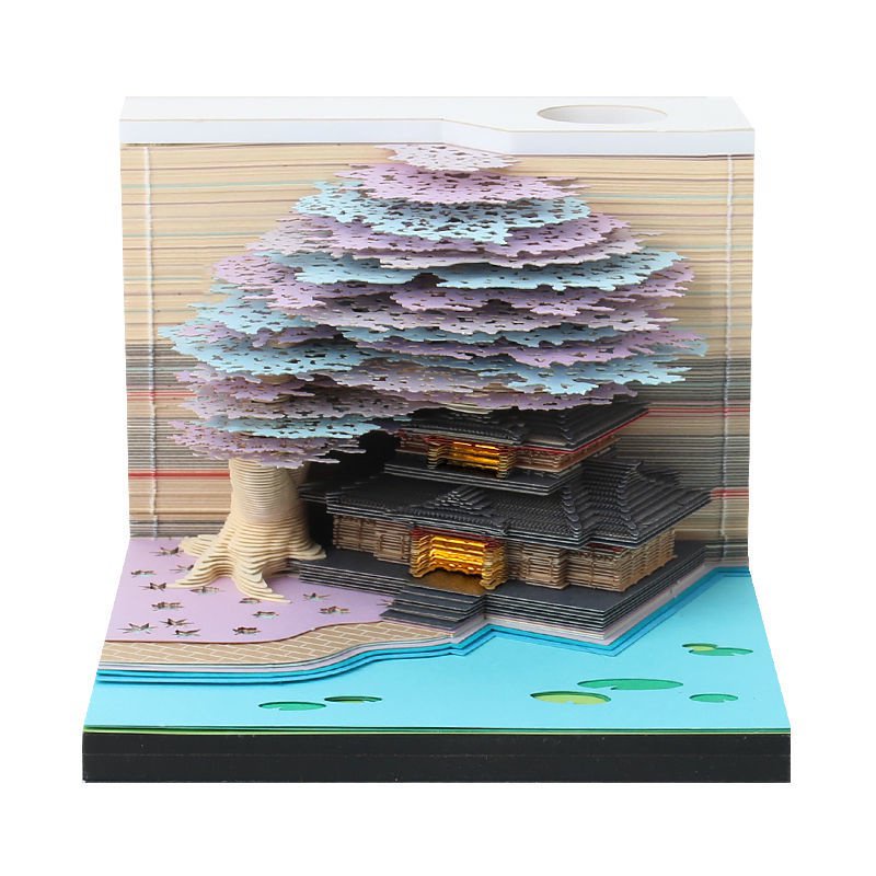 Giấy Ghi Chú 3d Hình Ngôi Nhà Cây Ba Chiều Độc Đáo