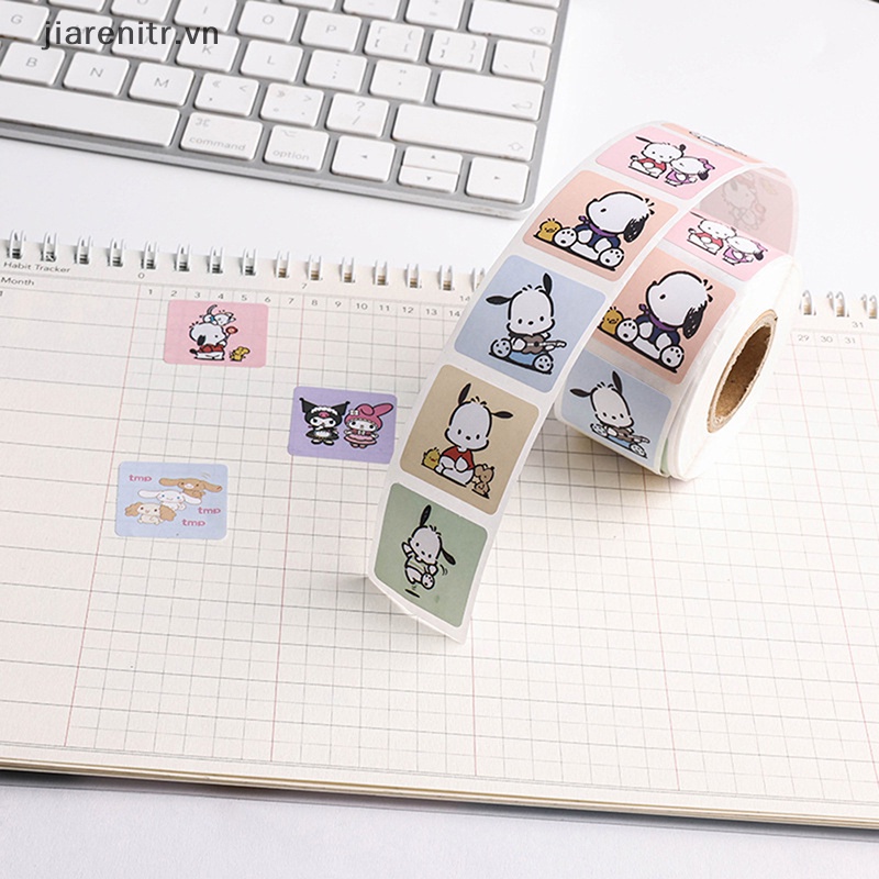 Cuộn 500 Miếng Dán Hoạt Hình Chó Sanrio ers Kuromipacha Dễ Thương Dùng Làm Quà Tặng