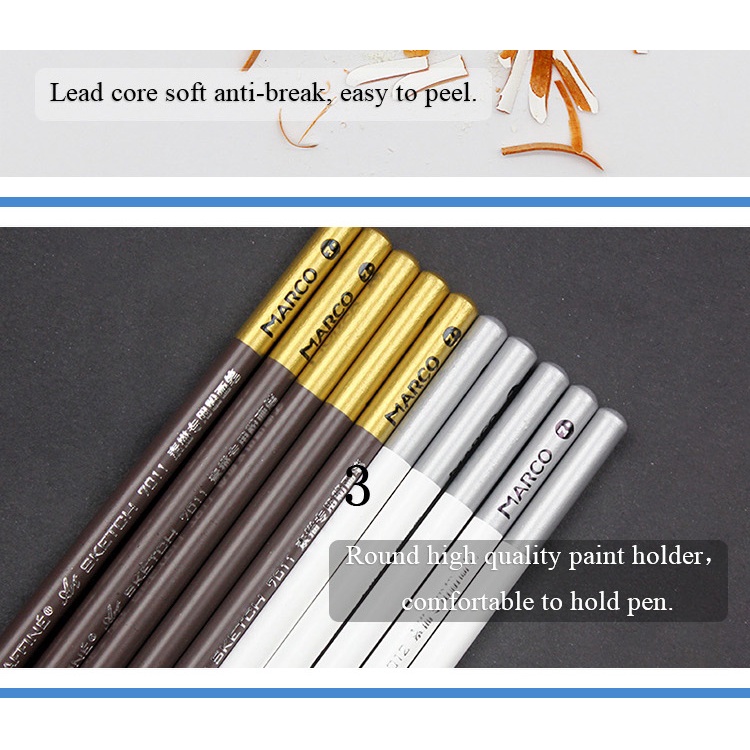 Bút Chì Vẽ Phác Họa Caryon Pastel Lõi Mềm Nhiều Màu Tùy Chọn 7011 Marco