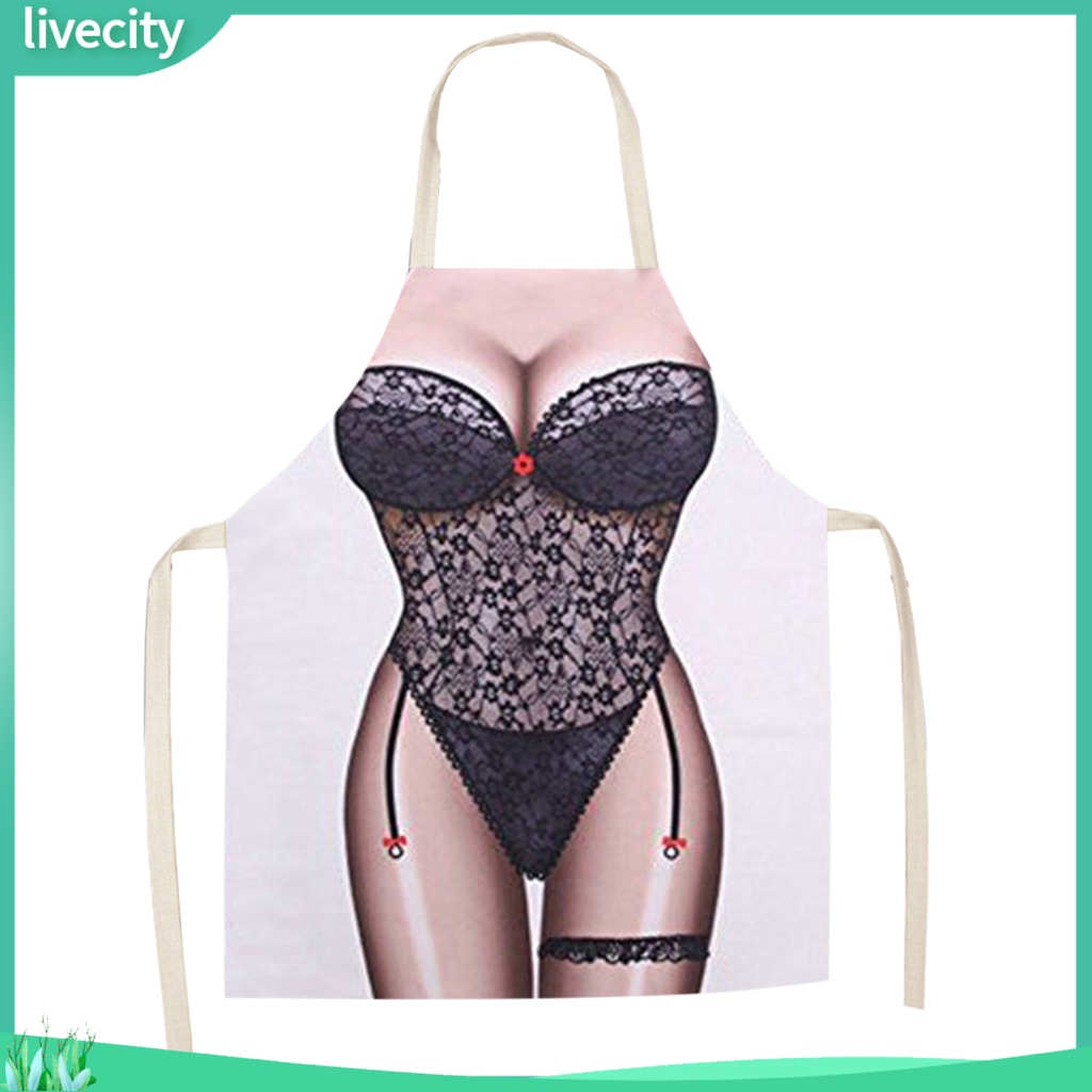 Tạp dề nấu ăn không tay che phủ lớn lanh sexy bikini in đầu bếp yếm dài đồ dùng gia đình