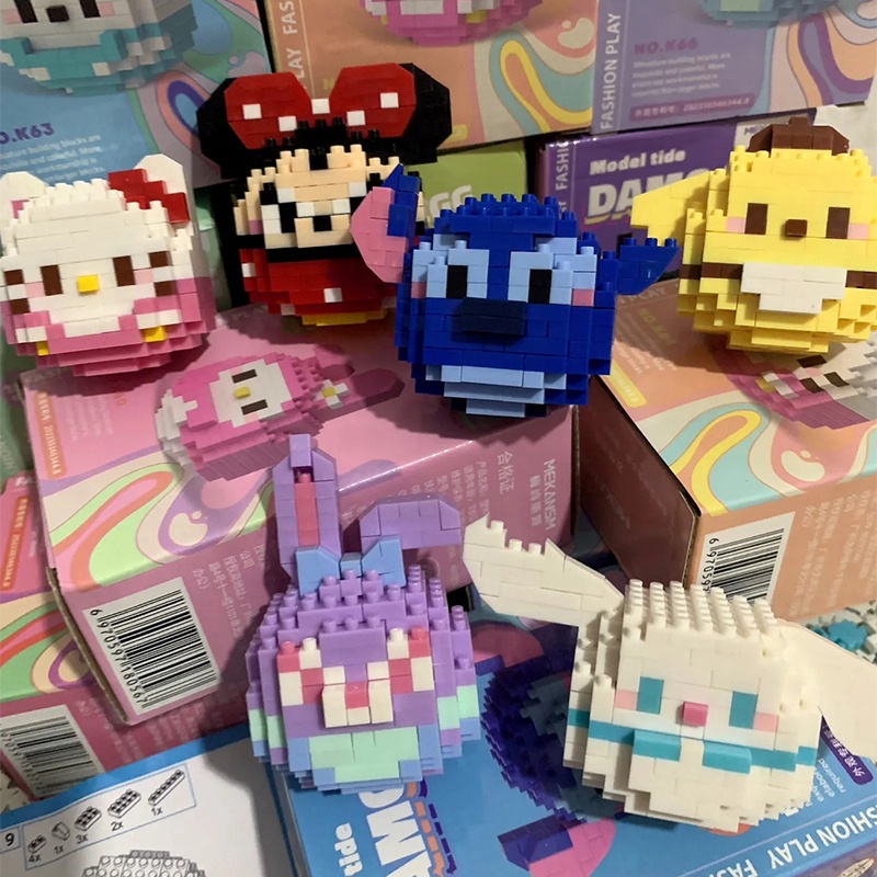 Khối xây dựng dễ thương khối nano phim hoạt hình búp bê khối xây dựng đồ chơi giáo dục trẻ em quà tặng sinh nhật