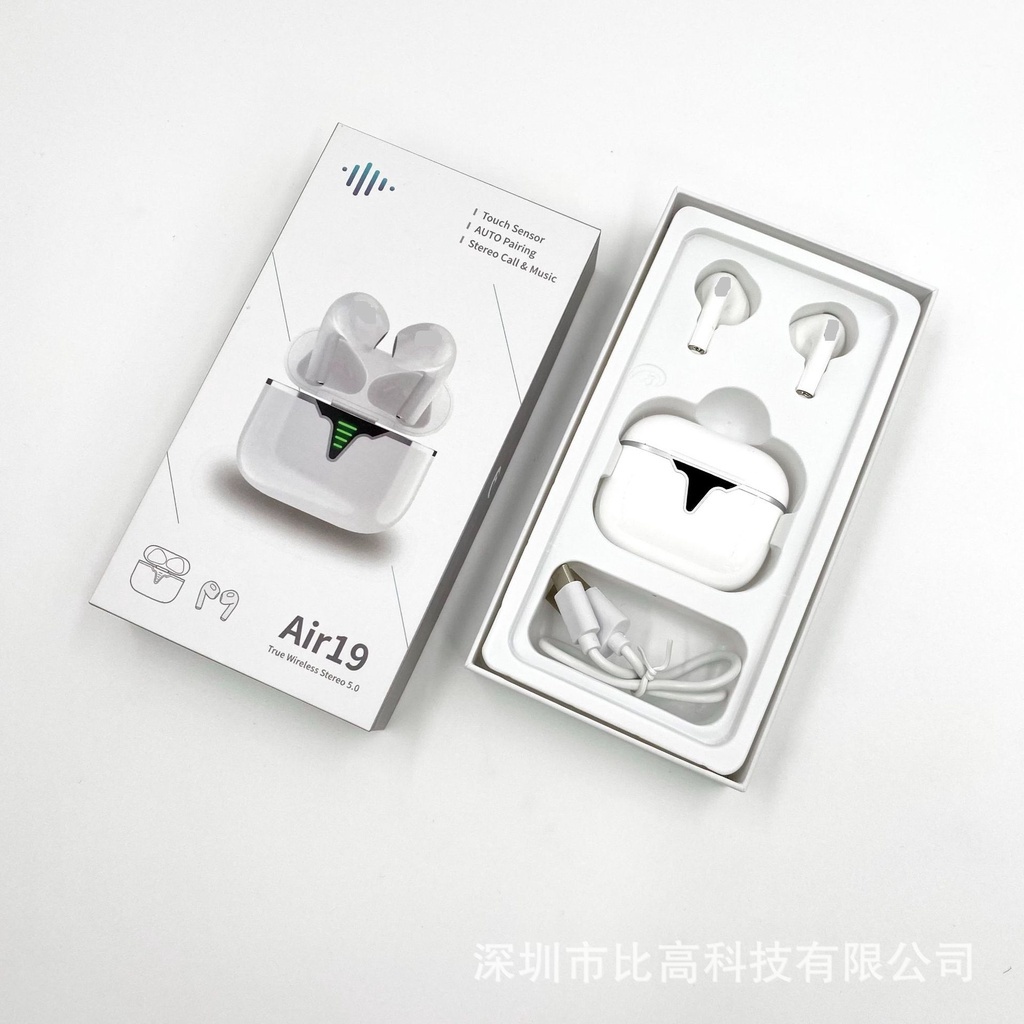 Tai Nghe Bluetooth Air19 Cao Cấp, Dùng Cho Androi, IOS, Laptop, Không Dây Nhét Tai Kết Nối Tự Động - Bảo hành 6 tháng
