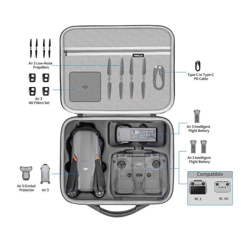Túi đeo vai startrc cho dji air 3 túi đựng di động túi xách pu cho túi đeo vai rc2 rc-n2