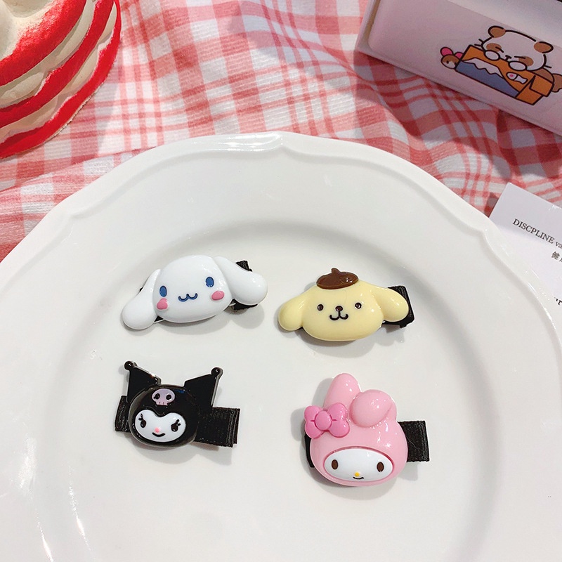 SANRIO Thời Trang Kẹp Tóc Mỏ Vịt Bằng Kim Loại Họa Tiết Hoạt Hình Đơn Giản